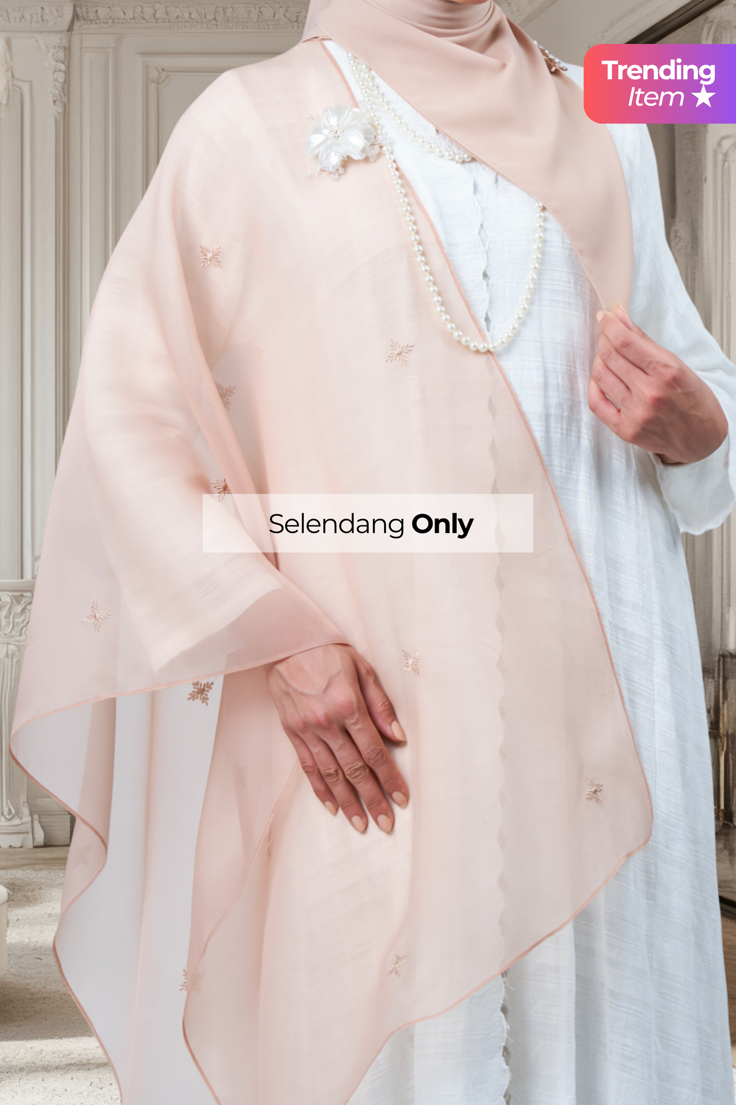 Selendang Rhea in Kemboja [Nude Rose]