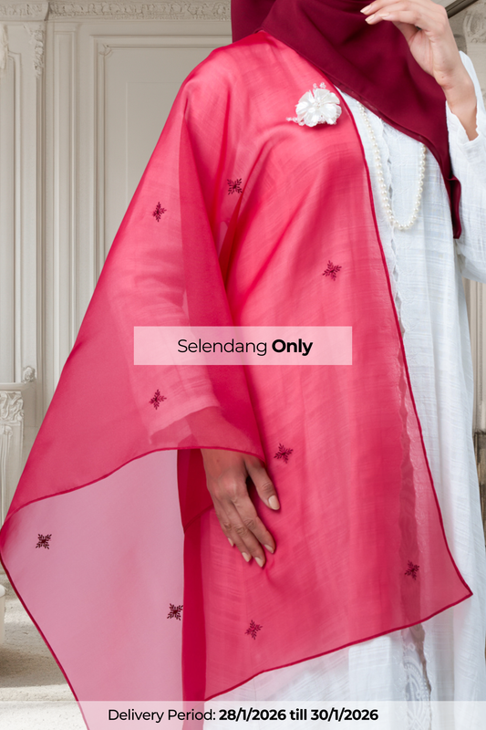 Selendang Rhea in Mawar [Maroon]