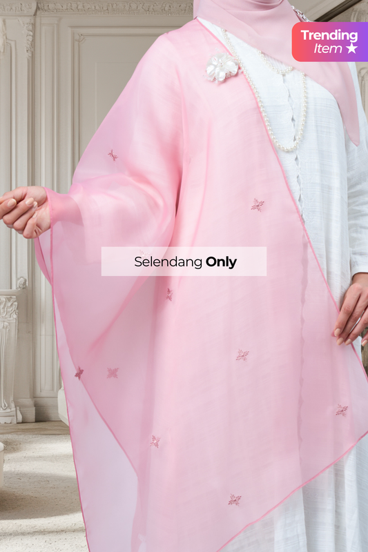 Selendang Rhea in Seroja [Dusty Pink]