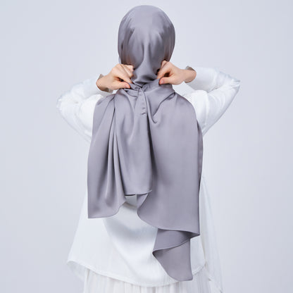 Instant Tag n' Go Shawl | Satin Bulle in Stone Grey