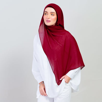 Ironless Elle Shawl in Crimson