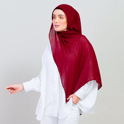 Ironless Elle Shawl in Crimson