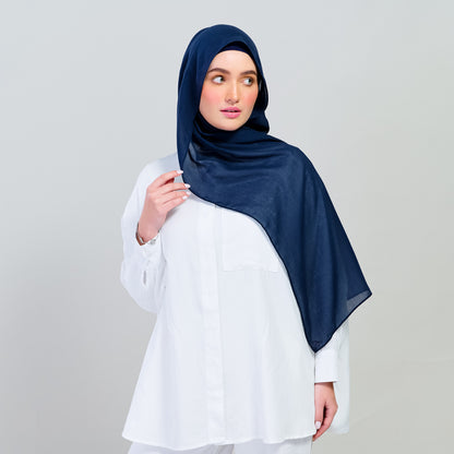 Ironless Elle Shawl in Navy