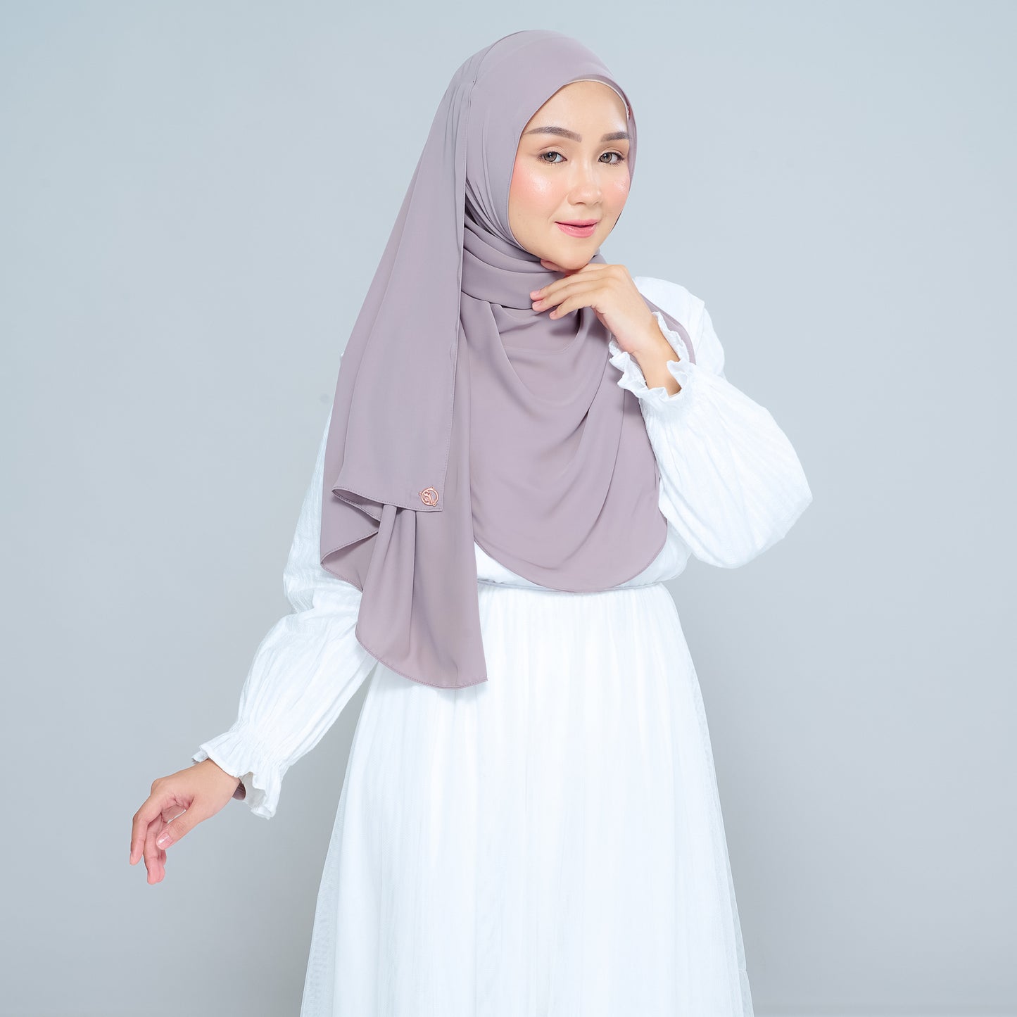 Semi-Instant Sarongje | Chiffon Silk in Ash Taupe