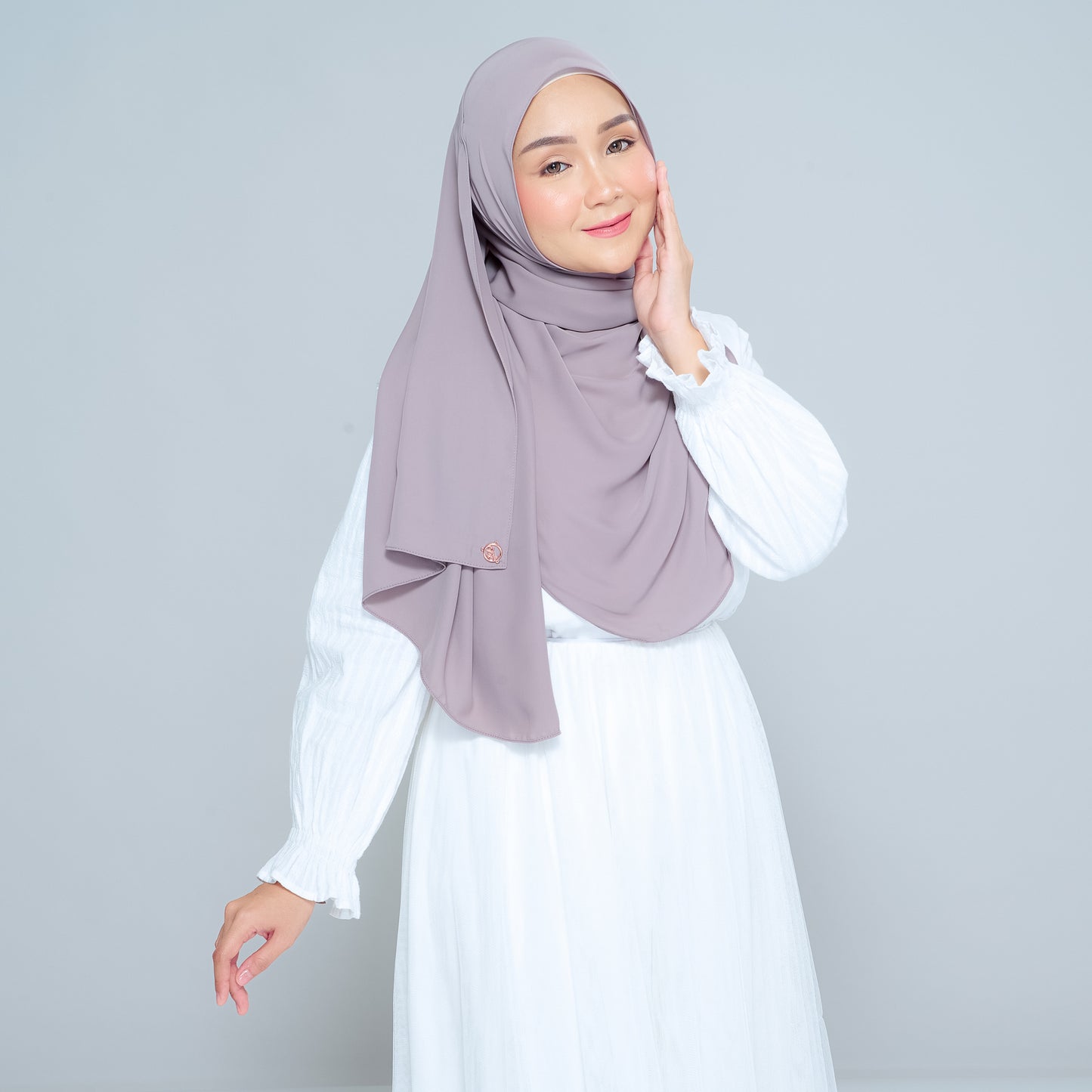 Semi-Instant Sarongje | Chiffon Silk in Ash Taupe