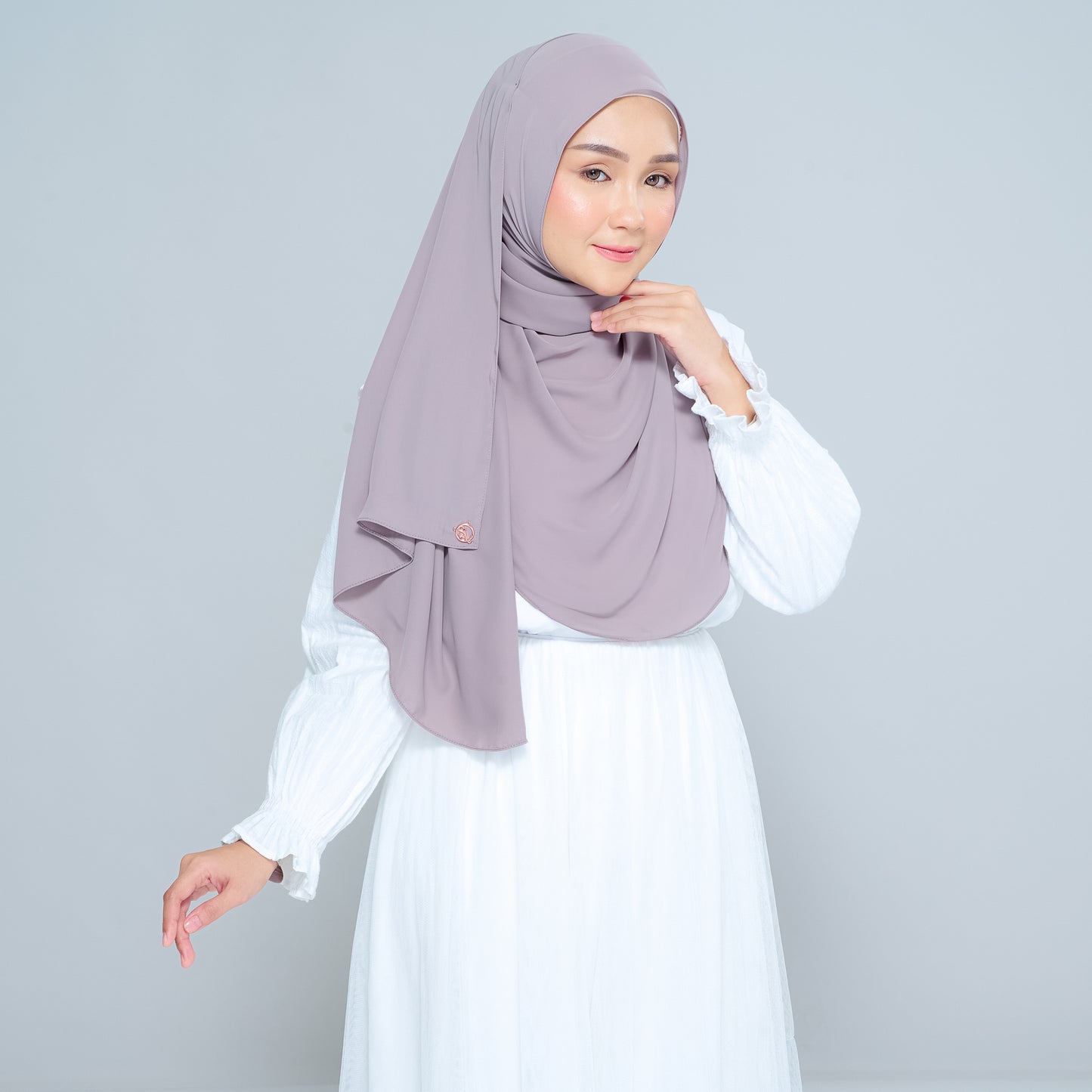 Semi-Instant Sarongje | Chiffon Silk in Ash Taupe