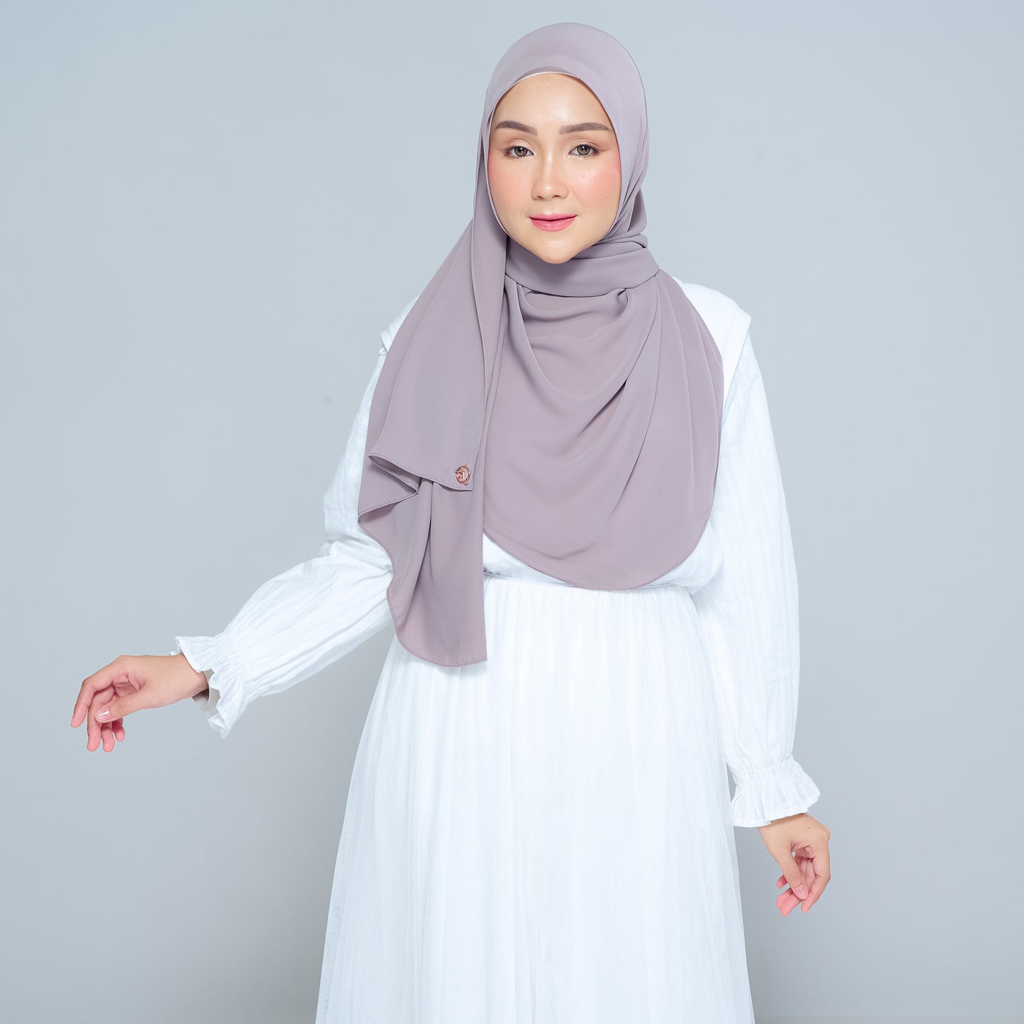 Semi-Instant Sarongje | Chiffon Silk in Ash Taupe