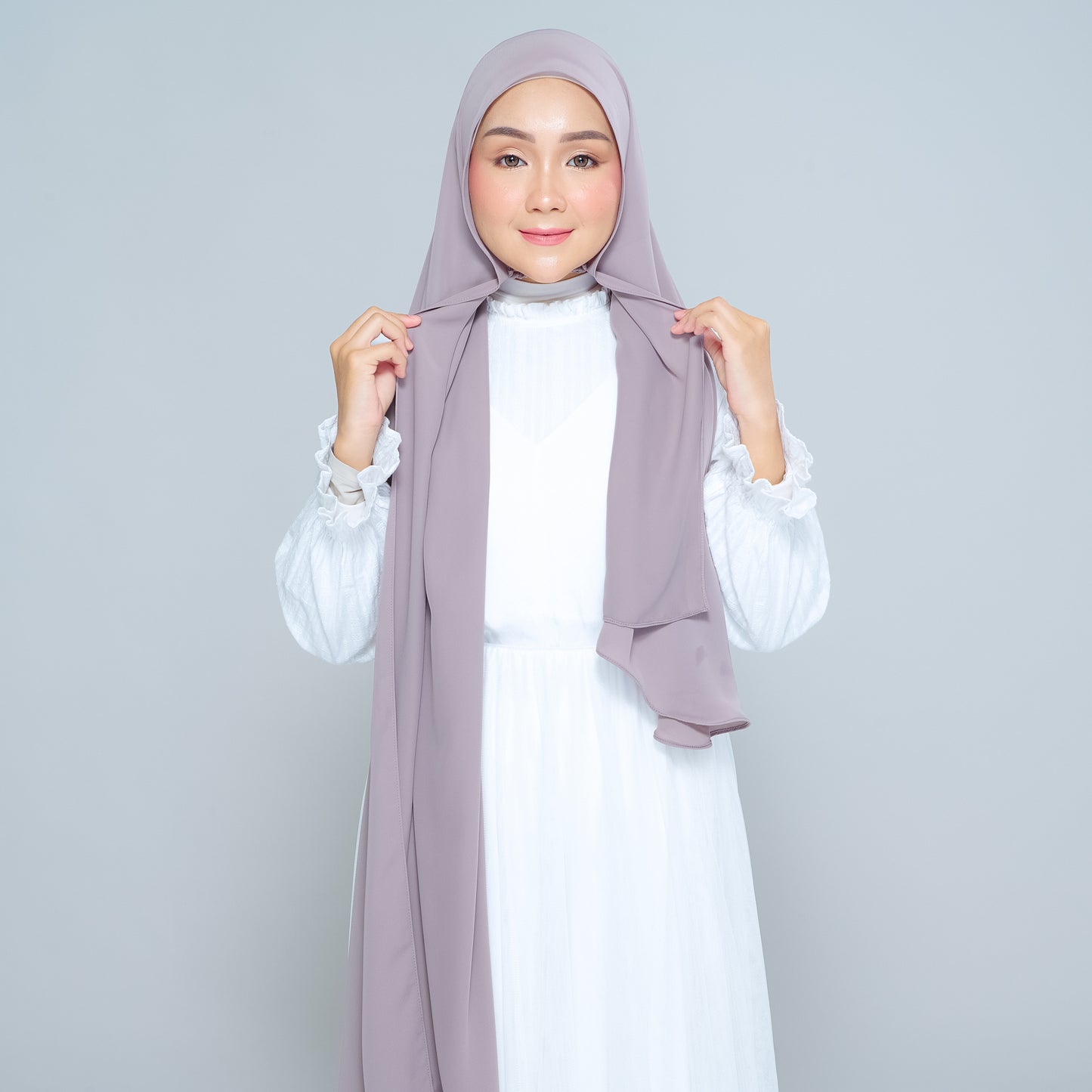 Semi-Instant Sarongje | Chiffon Silk in Ash Taupe