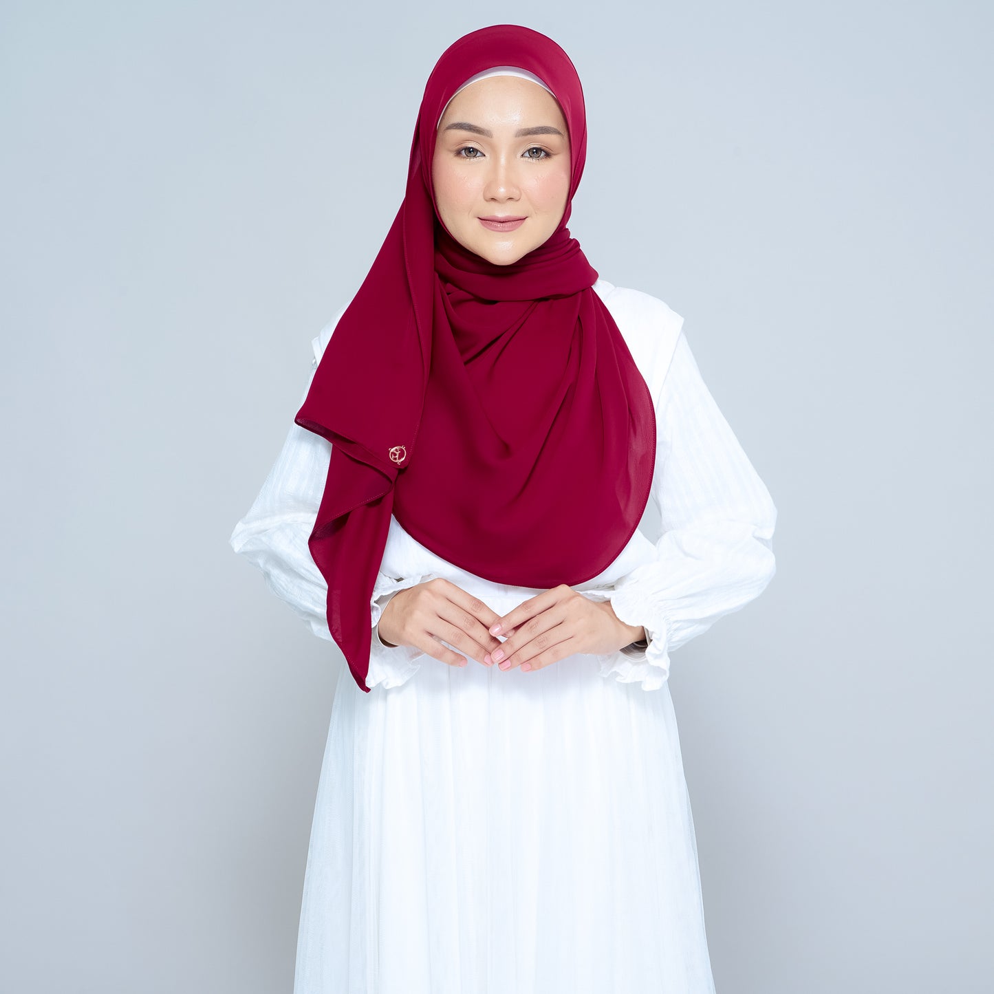 Semi-Instant Sarongje | Chiffon Silk in Crimson