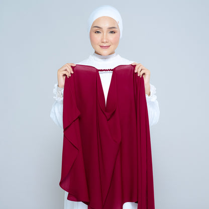 Semi-Instant Sarongje | Chiffon Silk in Crimson
