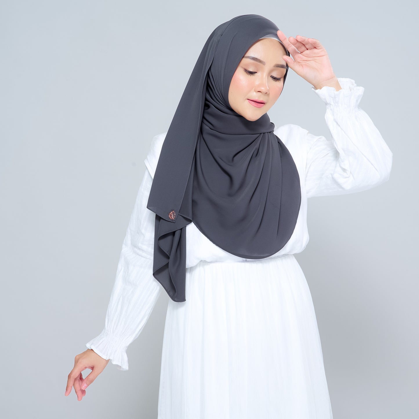 Semi-Instant Sarongje | Chiffon Silk in Dark Grey