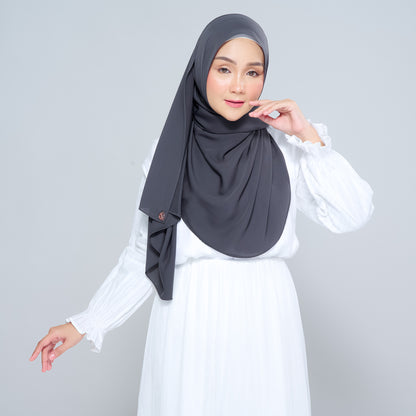 Semi-Instant Sarongje | Chiffon Silk in Dark Grey