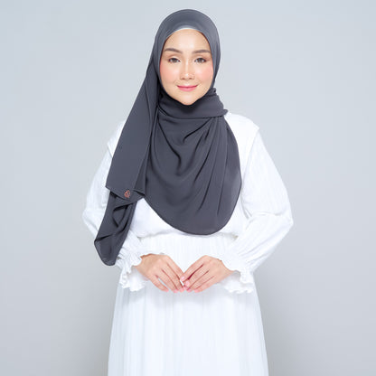 Semi-Instant Sarongje | Chiffon Silk in Dark Grey