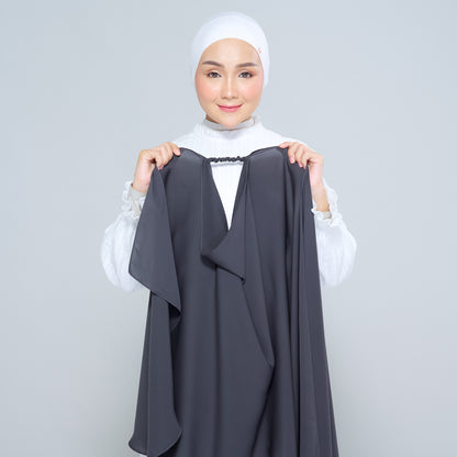 Semi-Instant Sarongje | Chiffon Silk in Dark Grey
