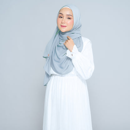 Semi-Instant Sarongje | Chiffon Silk in Dusty Blue