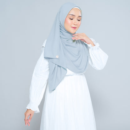 Semi-Instant Sarongje | Chiffon Silk in Dusty Blue