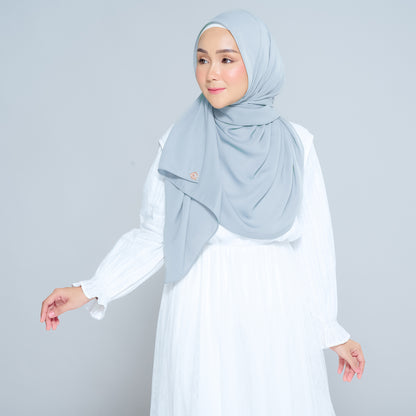 Semi-Instant Sarongje | Chiffon Silk in Dusty Blue