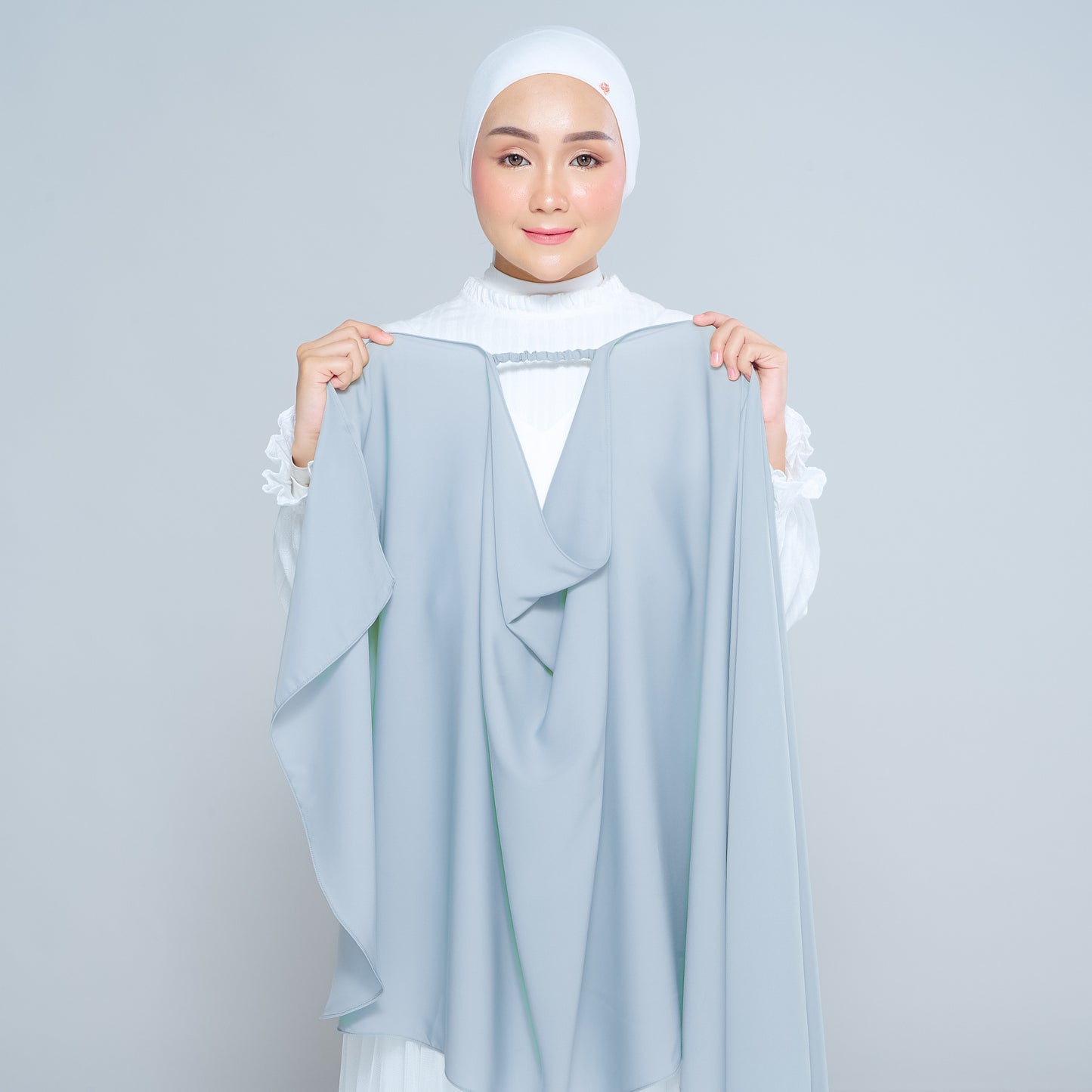 Semi-Instant Sarongje | Chiffon Silk in Dusty Blue