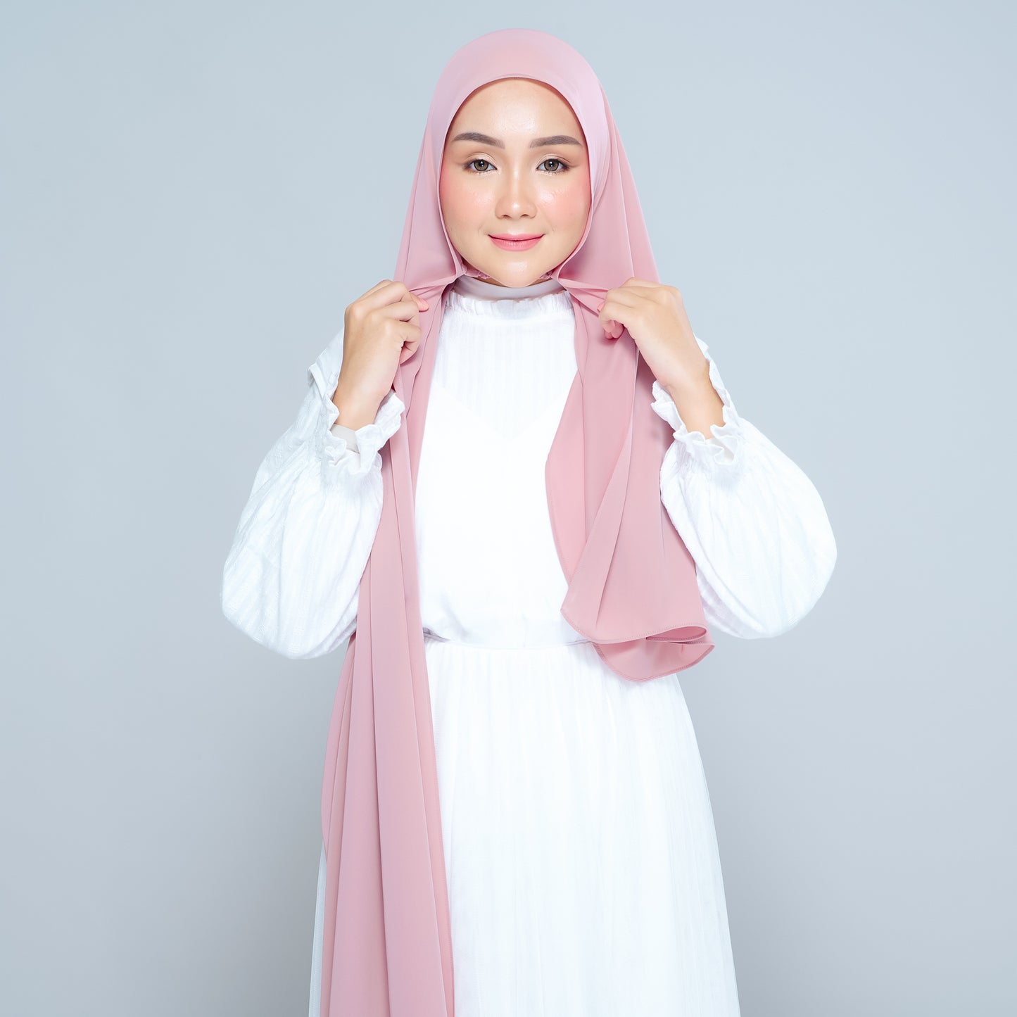 Semi-Instant Sarongje | Chiffon Silk in Dusty Pink