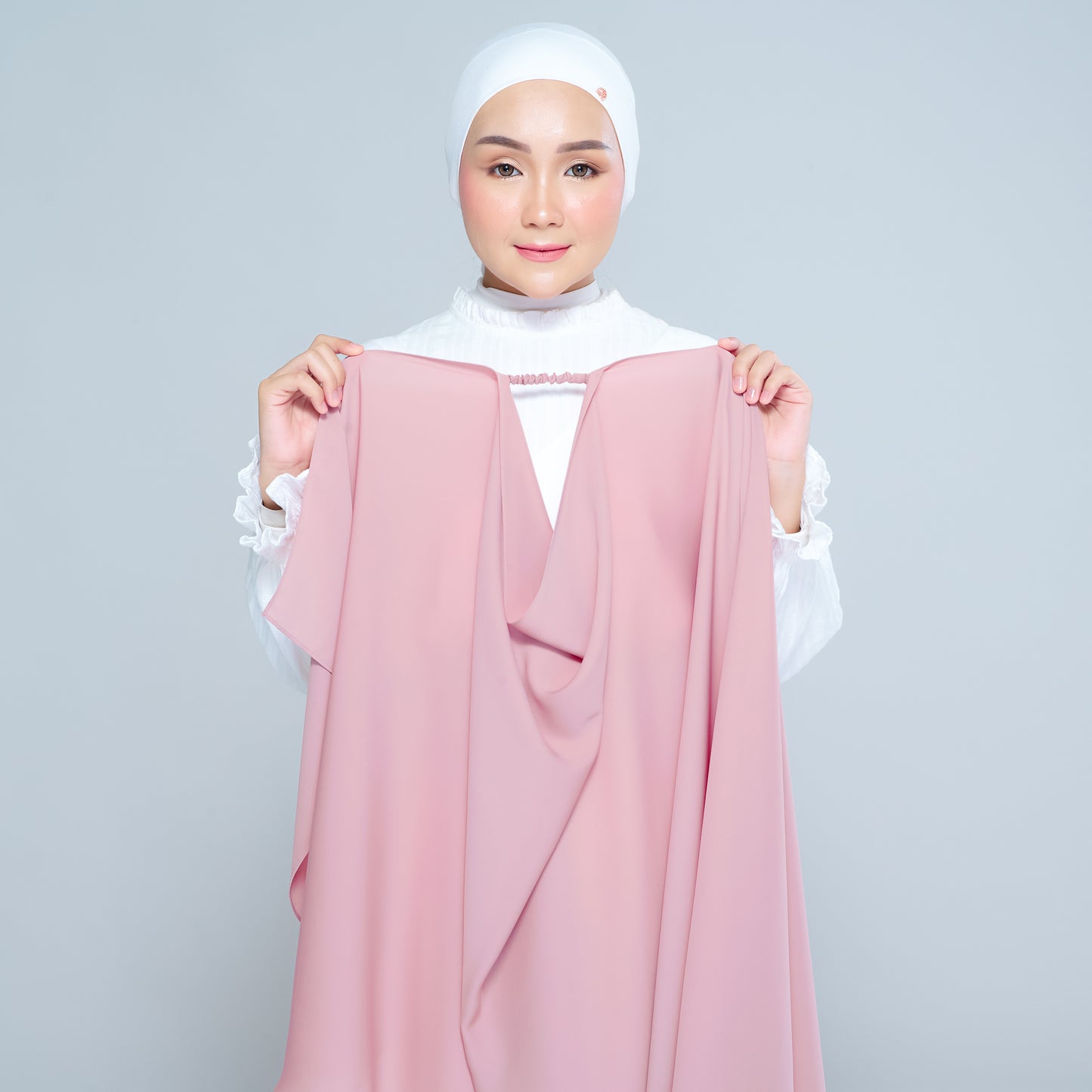 Semi-Instant Sarongje | Chiffon Silk in Dusty Pink