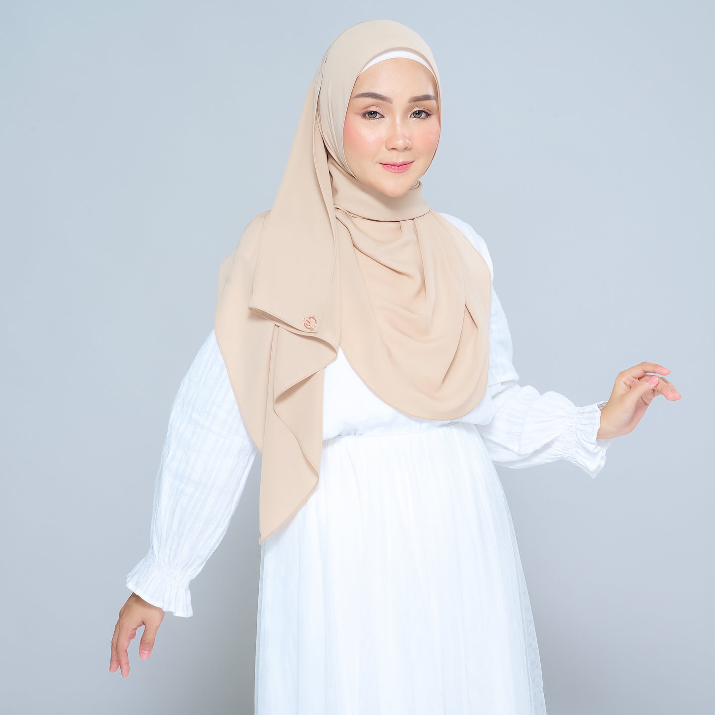 Semi-Instant Sarongje | Chiffon Silk in Latte