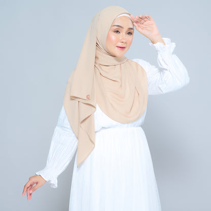 Semi-Instant Sarongje | Chiffon Silk in Latte