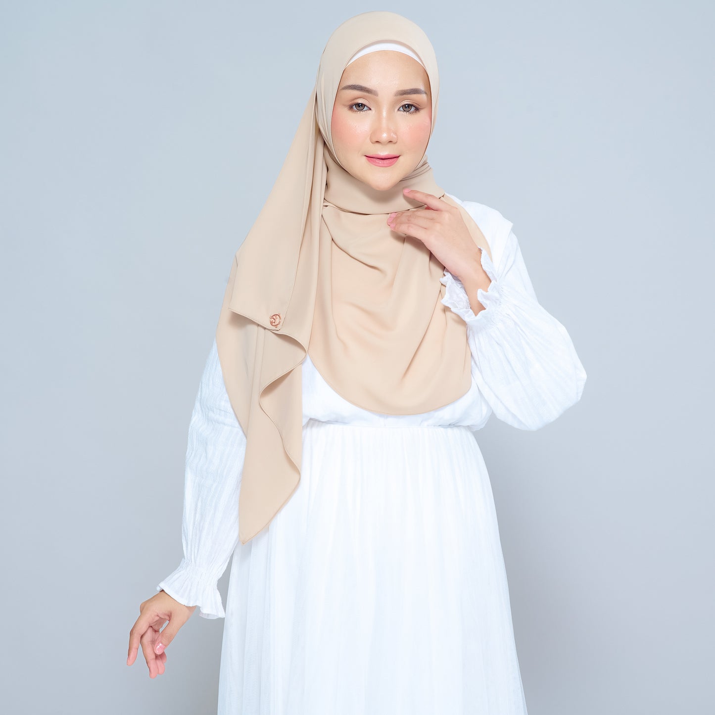 Semi-Instant Sarongje | Chiffon Silk in Latte