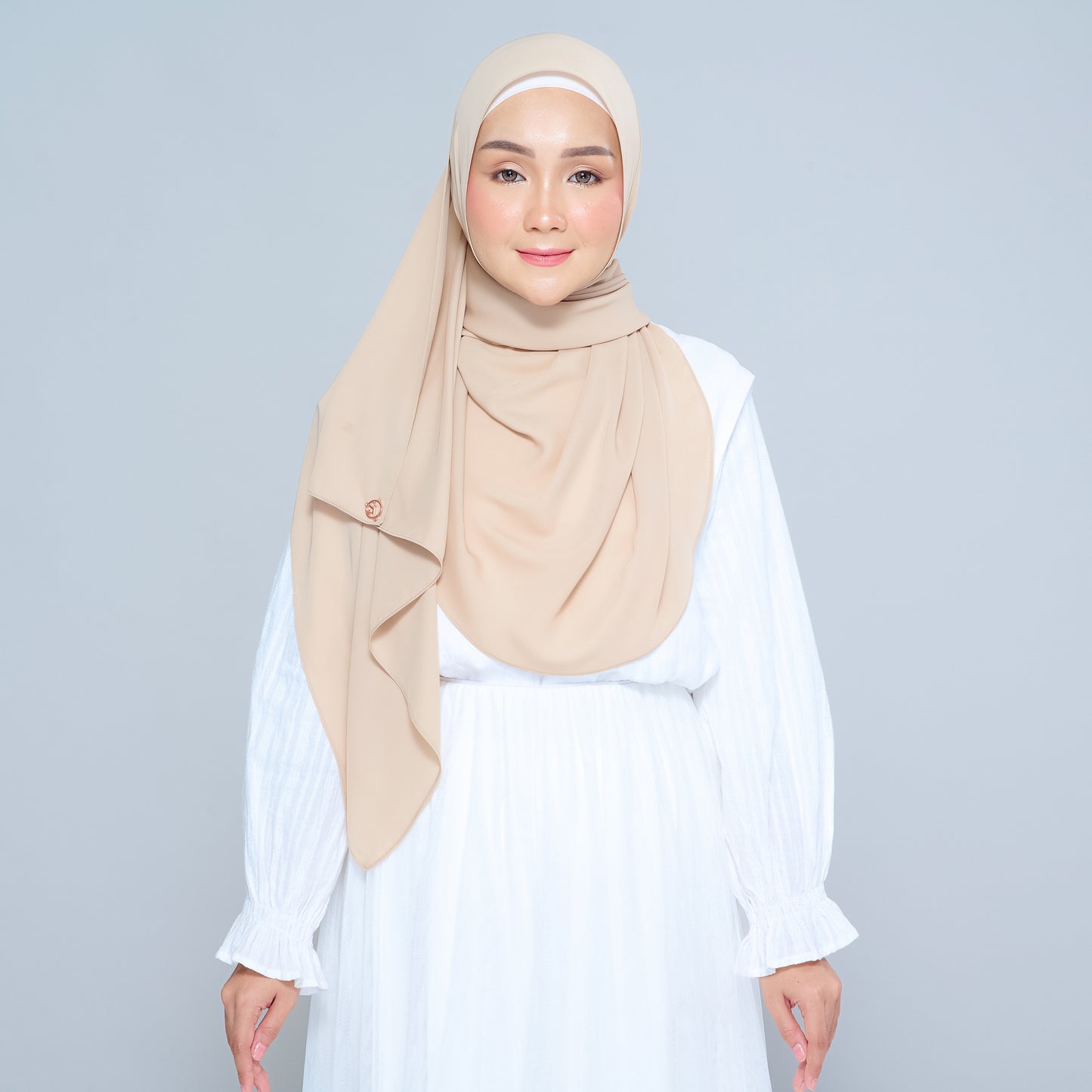 Semi-Instant Sarongje | Chiffon Silk in Latte