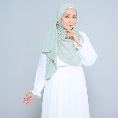 Semi-Instant Sarongje | Chiffon Silk in Matcha Green
