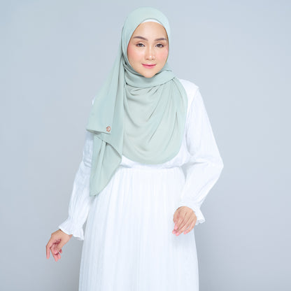 Semi-Instant Sarongje | Chiffon Silk in Matcha Green