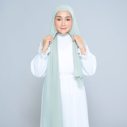 Semi-Instant Sarongje | Chiffon Silk in Matcha Green
