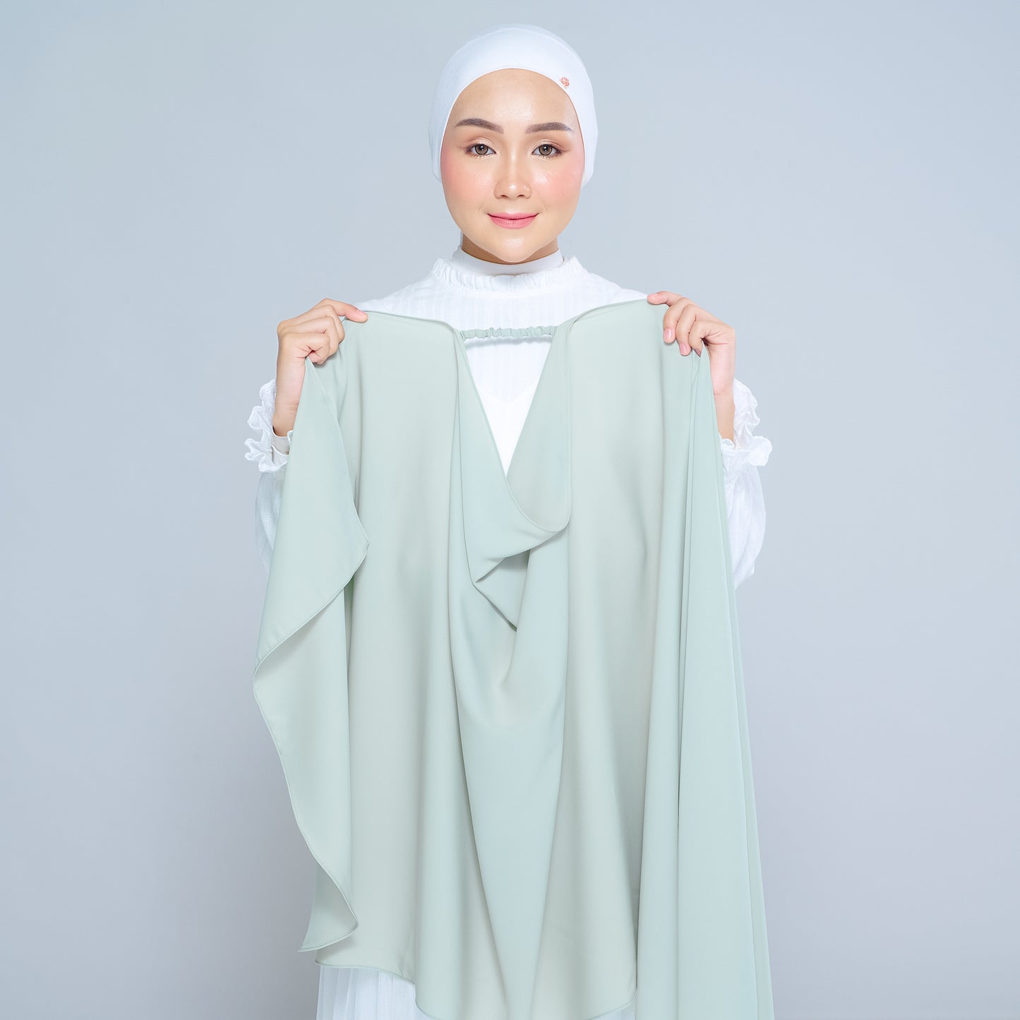 Semi-Instant Sarongje | Chiffon Silk in Matcha Green