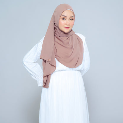 Semi-Instant Sarongje | Chiffon Silk in Mocha Taupe