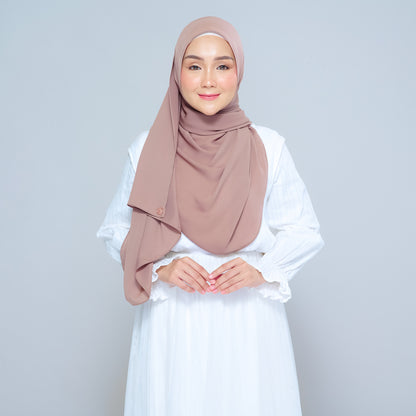 Semi-Instant Sarongje | Chiffon Silk in Mocha Taupe