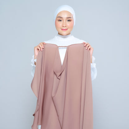 Semi-Instant Sarongje | Chiffon Silk in Mocha Taupe