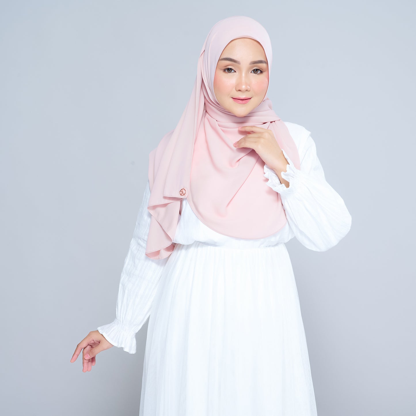 Semi-Instant Sarongje | Chiffon Silk in Nude Pink