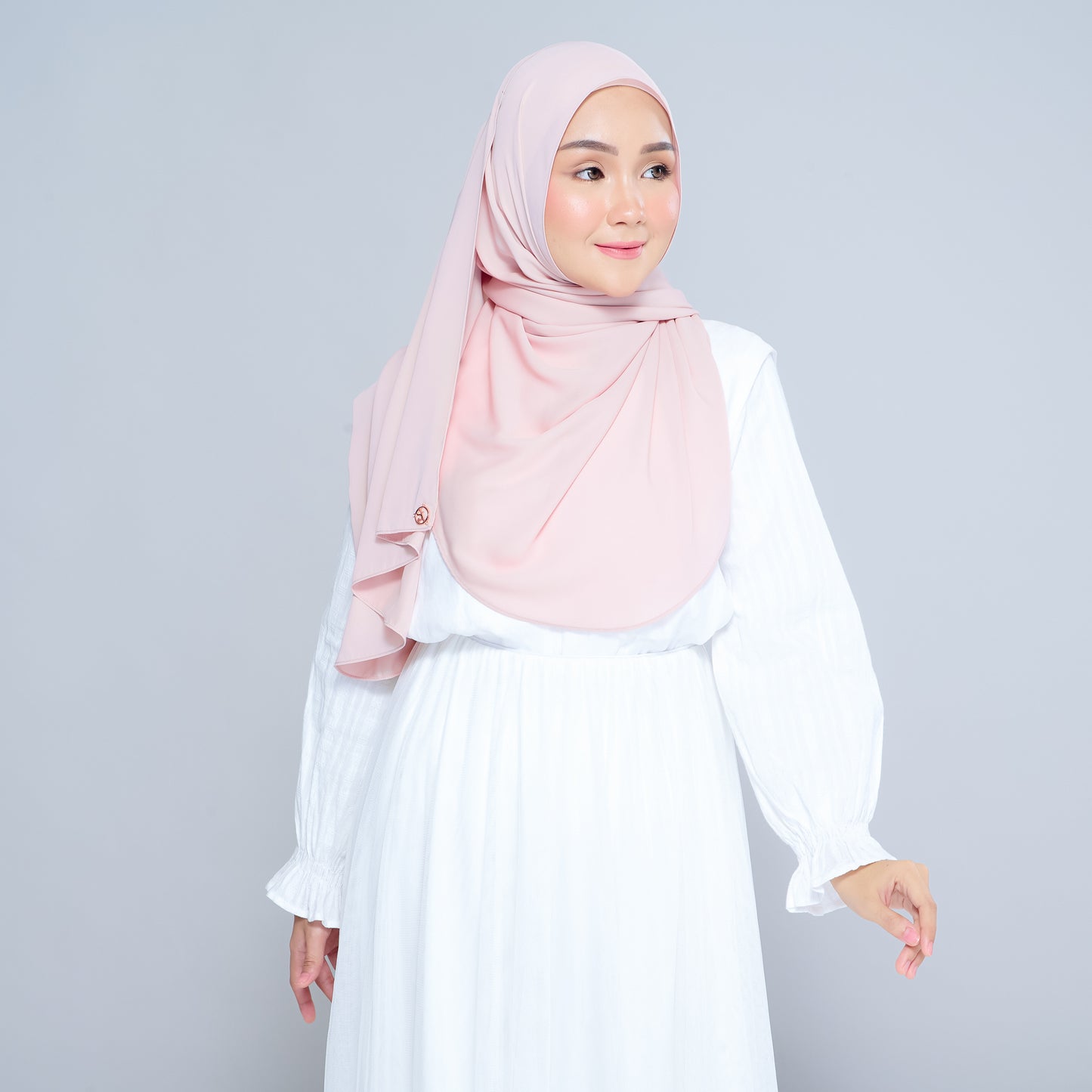 Semi-Instant Sarongje | Chiffon Silk in Nude Pink