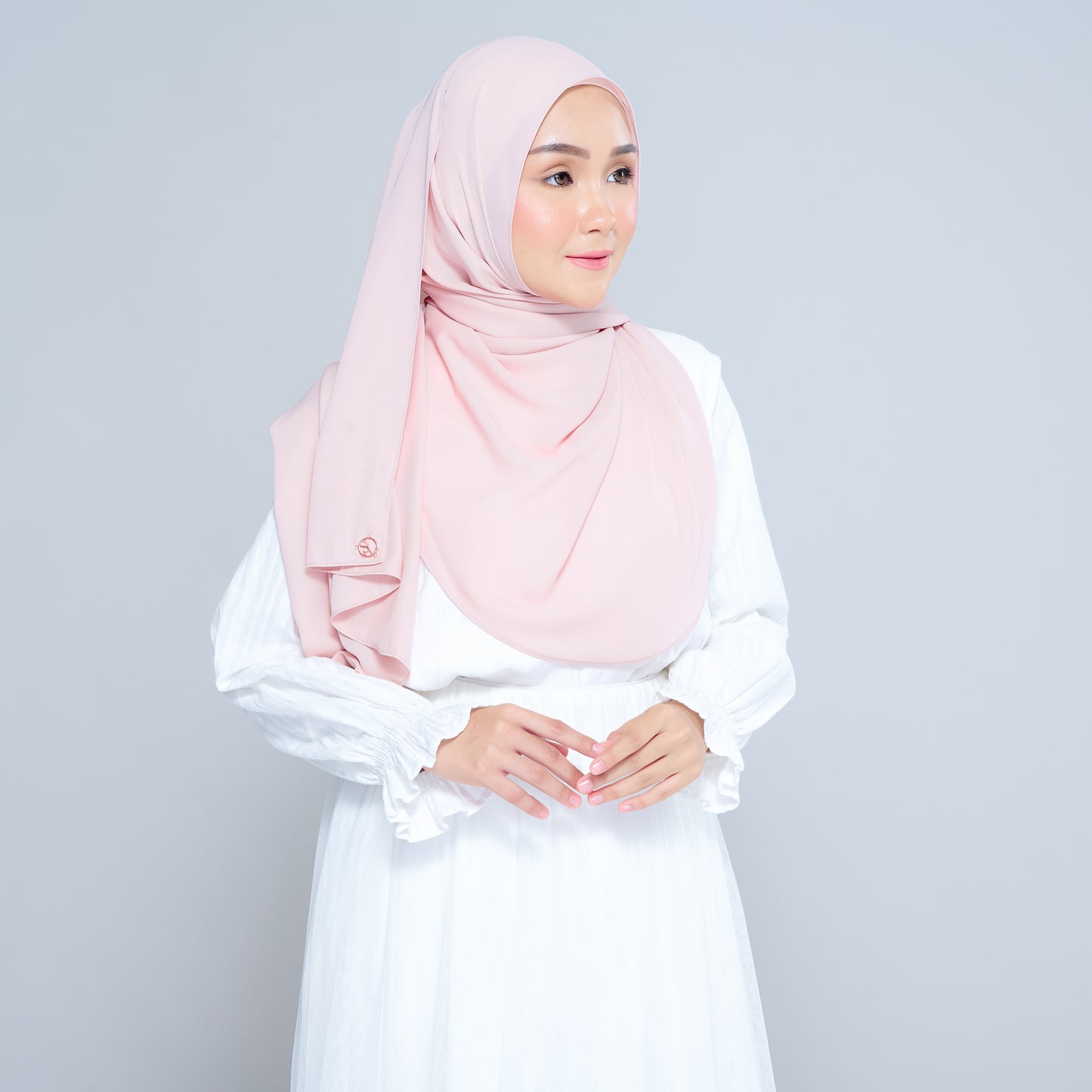 Semi-Instant Sarongje | Chiffon Silk in Nude Pink