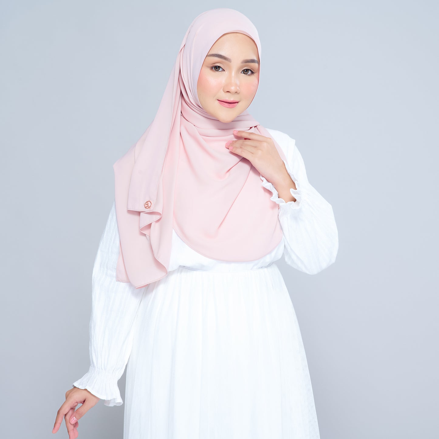 Semi-Instant Sarongje | Chiffon Silk in Nude Pink