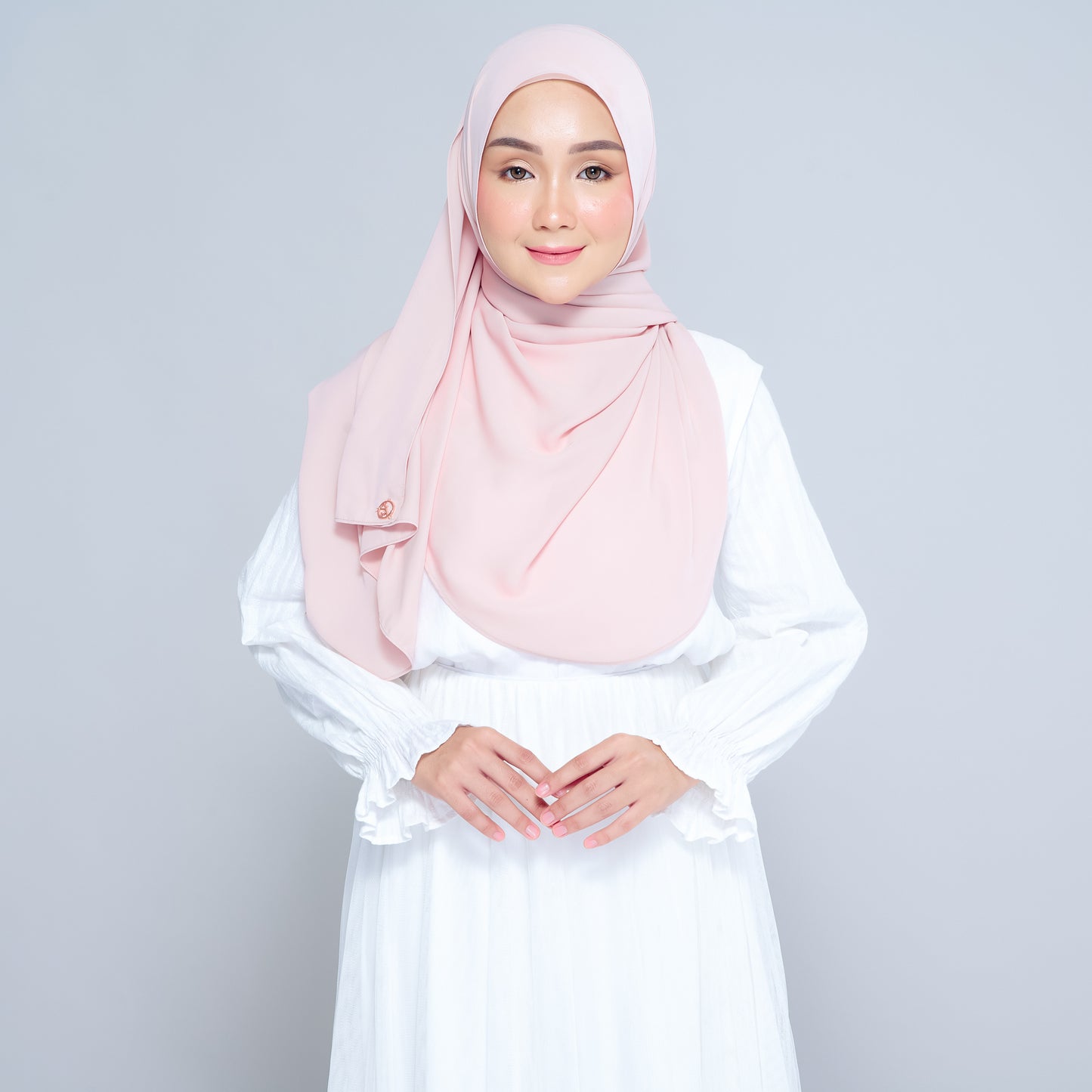 Semi-Instant Sarongje | Chiffon Silk in Nude Pink