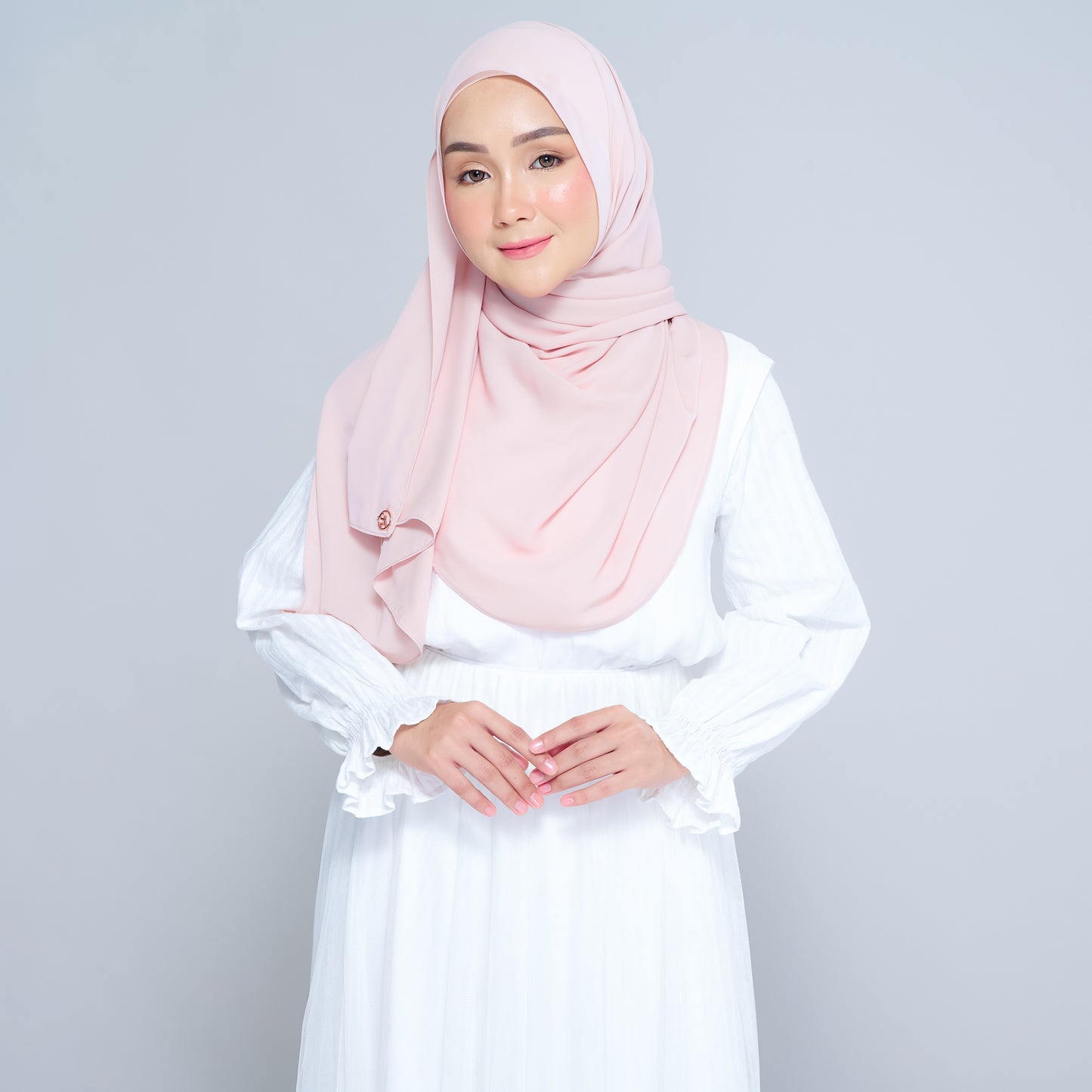 Semi-Instant Sarongje | Chiffon Silk in Nude Pink