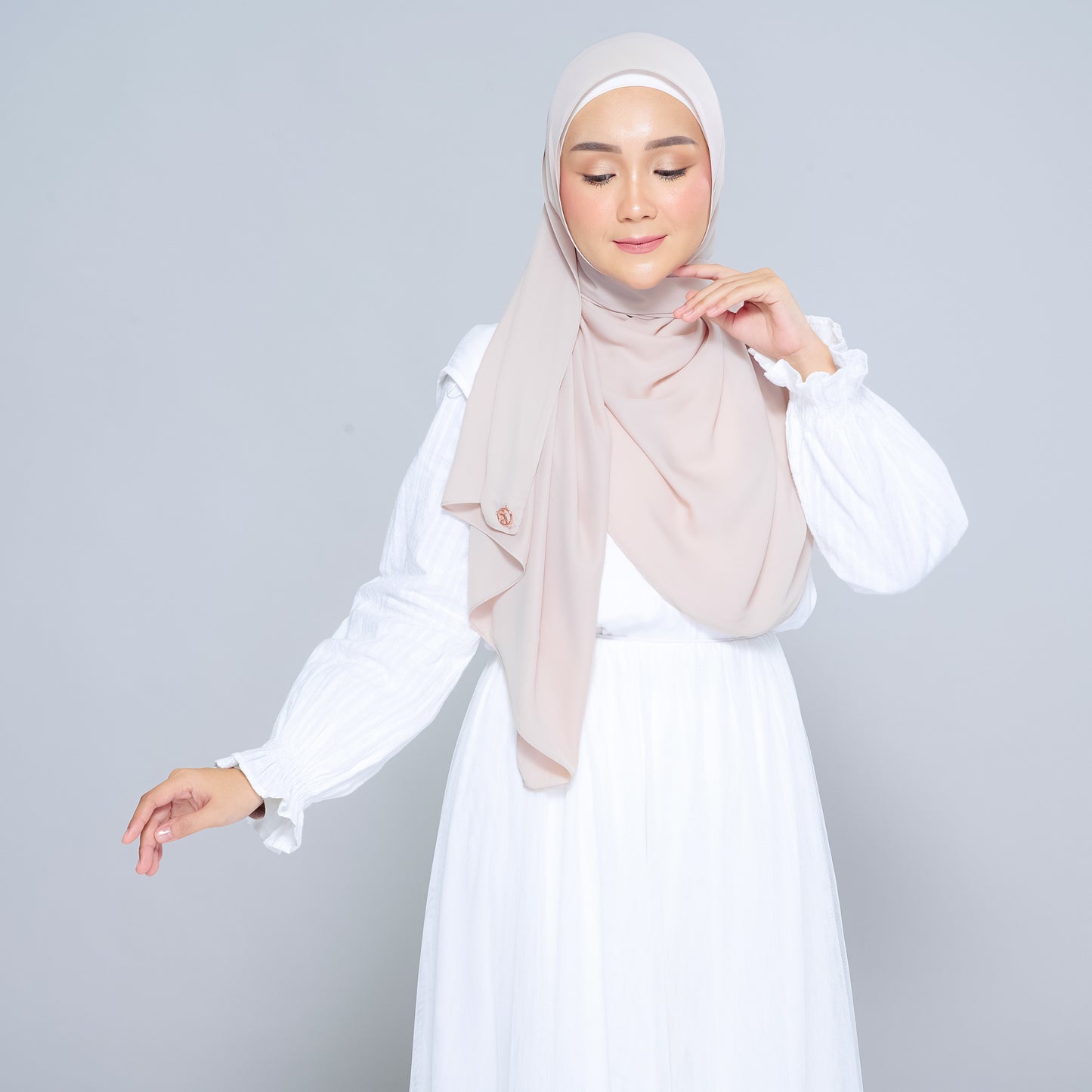 Semi-Instant Sarongje | Chiffon Silk in Sand