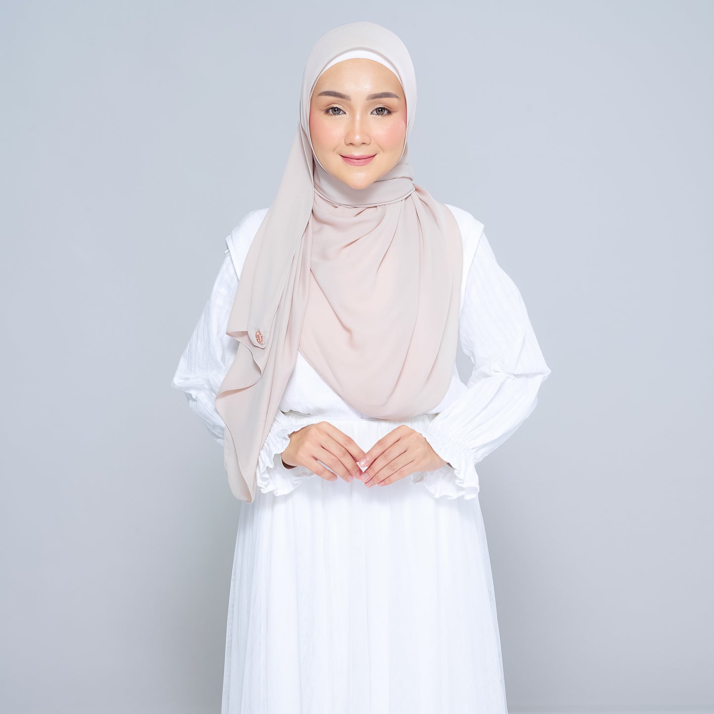 Semi-Instant Sarongje | Chiffon Silk in Sand