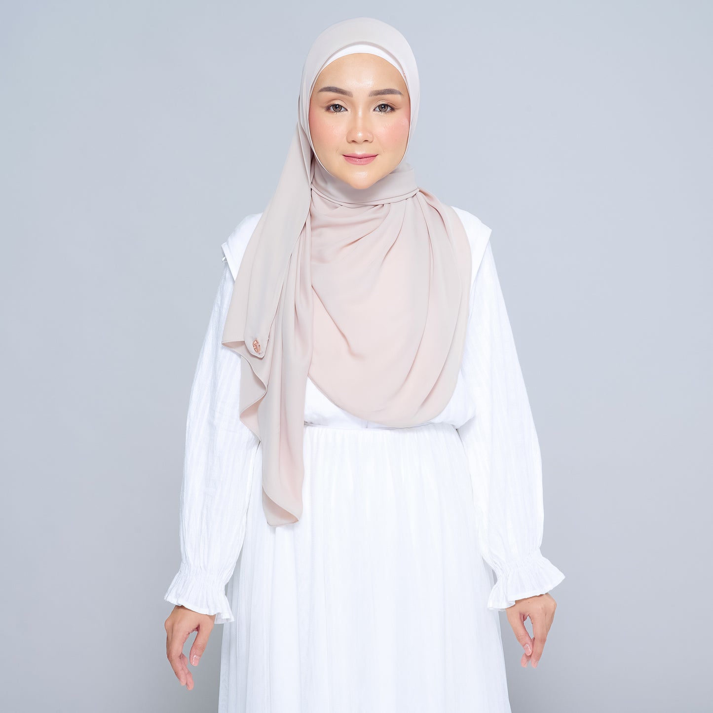 Semi-Instant Sarongje | Chiffon Silk in Sand