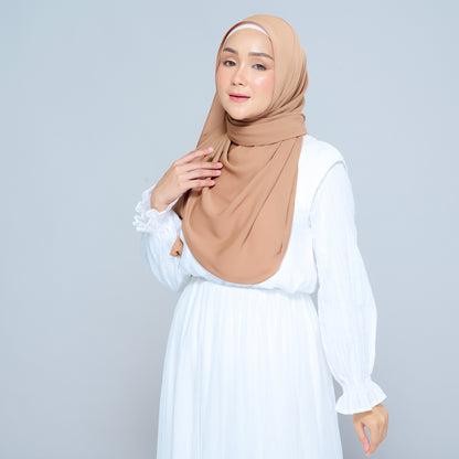 Semi-Instant Sarongje | Chiffon Silk in Tan