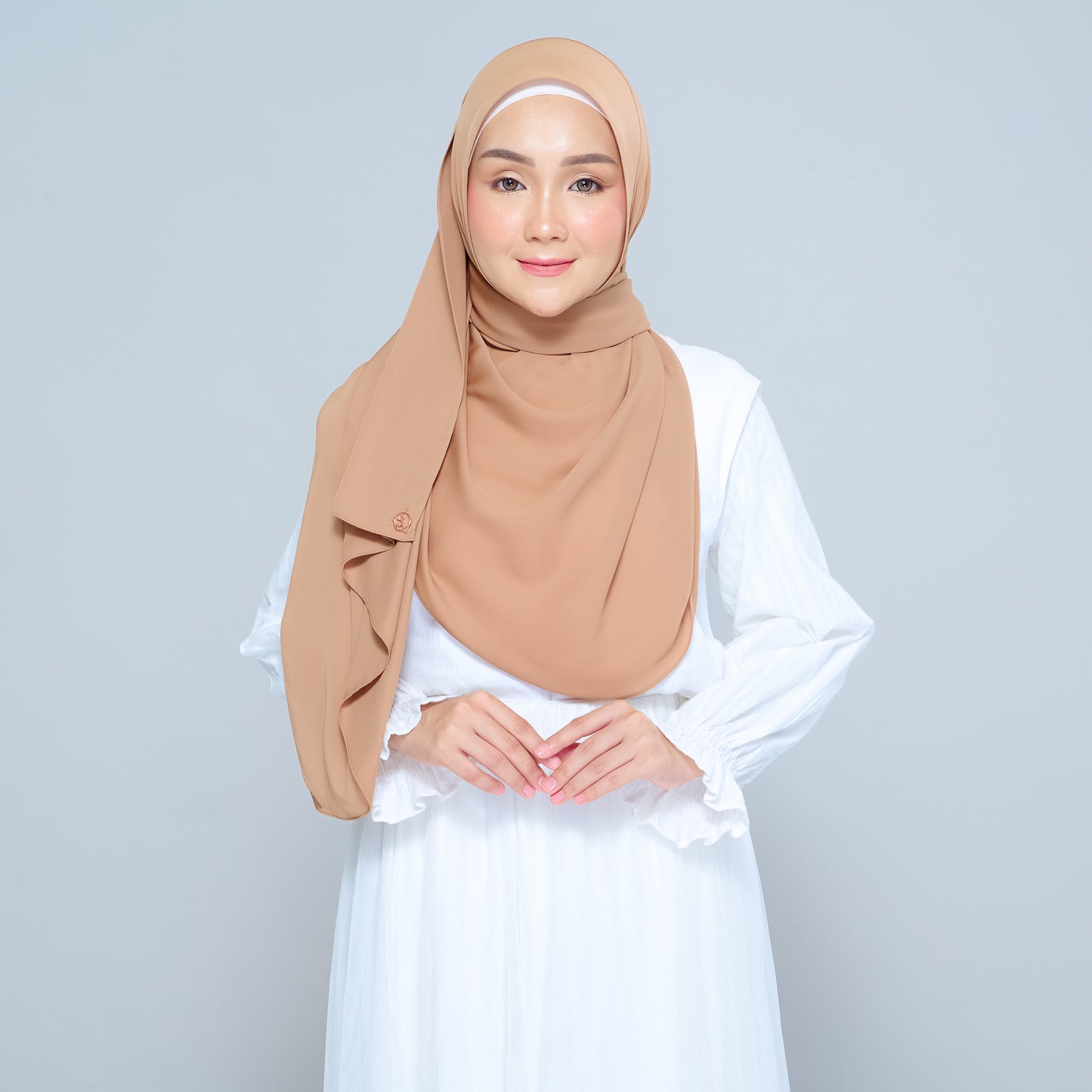 Semi-Instant Sarongje | Chiffon Silk in Tan