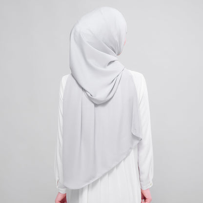 [As-Is] Instant Tag n' Go Shawl l Chiffon Silk in Light Grey