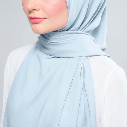[As-Is] Instant Tag n' Go Shawl l Chiffon Silk in Sky Blue