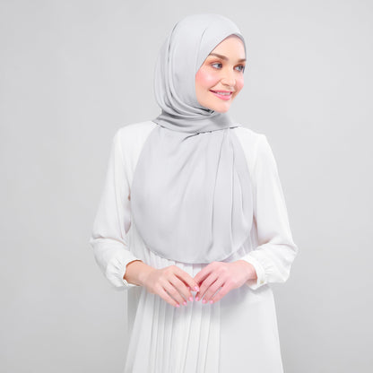 [As-Is] Instant Tag n' Go Shawl l Chiffon Silk in Light Grey