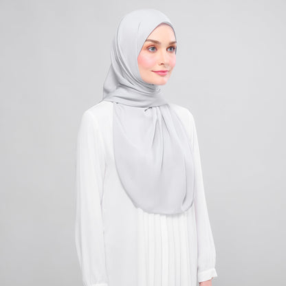 [As-Is] Instant Tag n' Go Shawl l Chiffon Silk in Light Grey